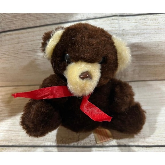 Animal Fair Other - Vintage Animal Fair Small 4"  Stuffed Plush Tan Brown Bear Carnival Prize TubB6